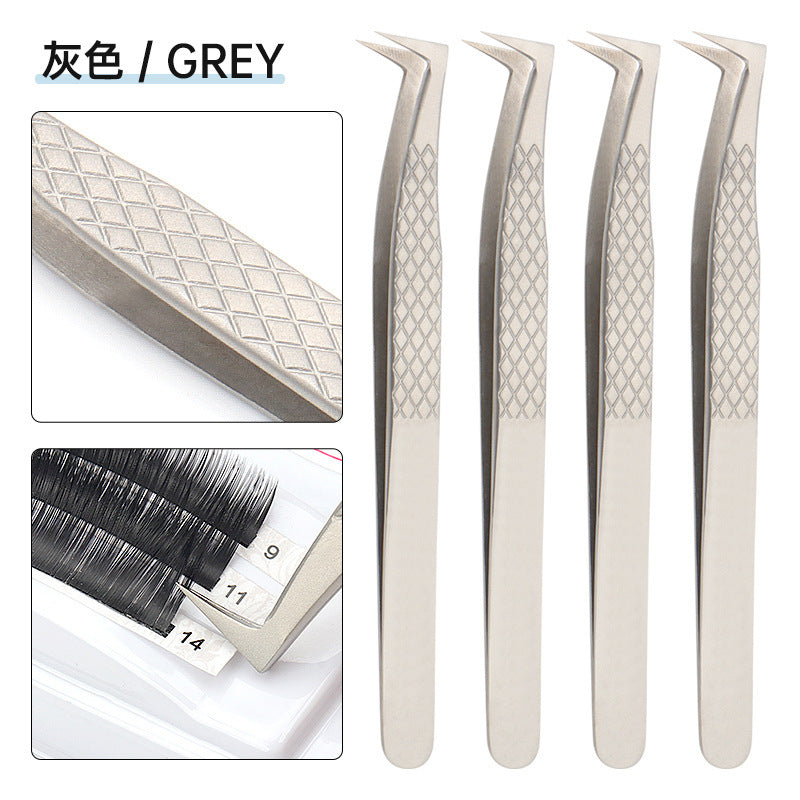 JMT-512138 High Precision Stainless Steel Fish Pattern Eyelash Tweezers - Silver, Gold, Blue, Rose Gold, Colorful