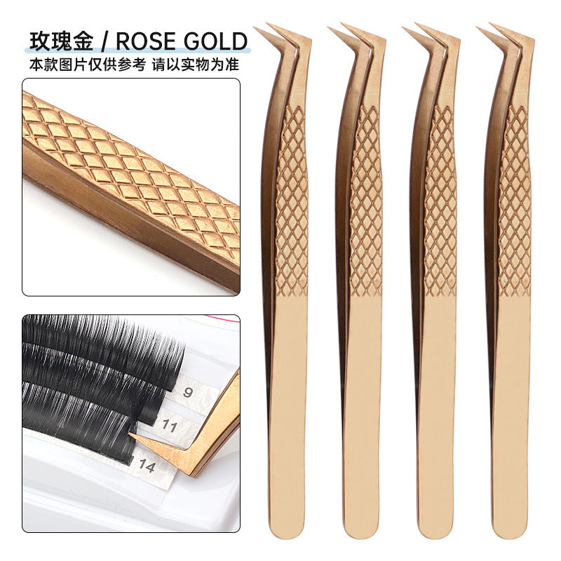 JMT-512138 High Precision Stainless Steel Fish Pattern Eyelash Tweezers - Silver, Gold, Blue, Rose Gold, Colorful