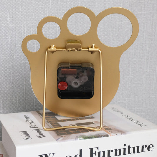 JMT-512202 Modern Nordic Design 6-Inch Iron Desk Clock in Gold with Cartoon Shape
