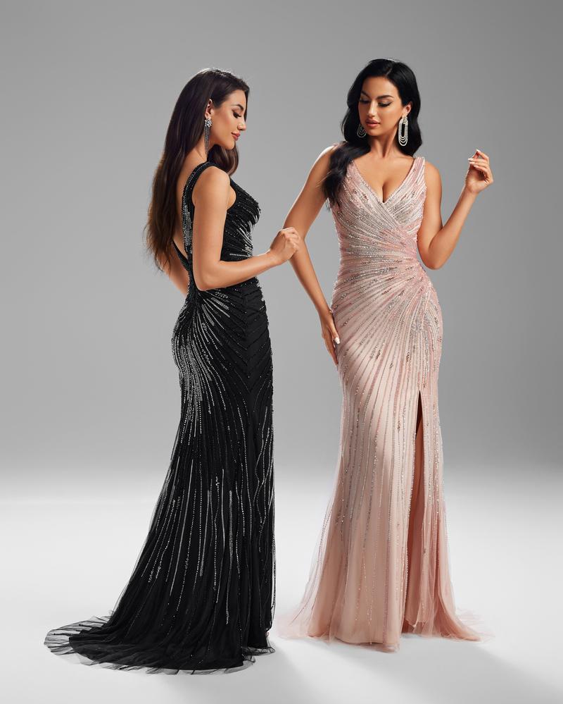 JMT-512266 Sophisticated Black Evening Dress for Women - Style SH0065