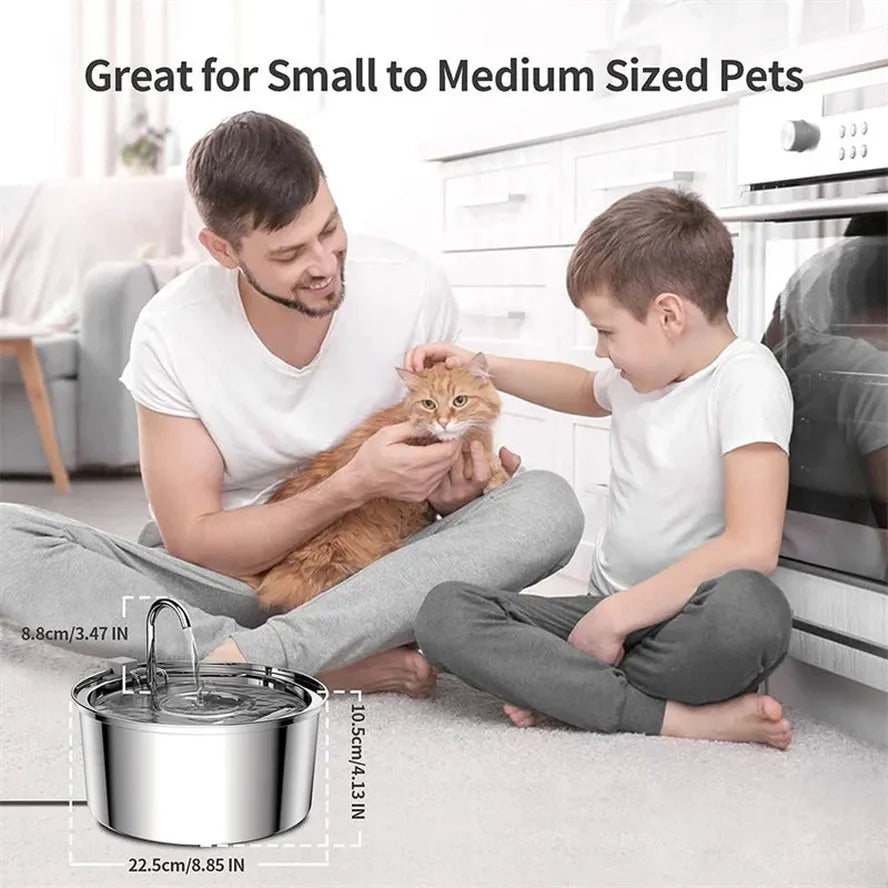 JMT-512394 Stainless Steel 3.2L Pet Water Fountain for Cats and Small Dogs