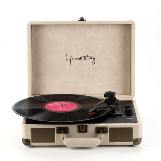 JMT-512522 Bluetooth Leather Case Phonograph Turntable for Vinyl and Film Records in Multiple Colors