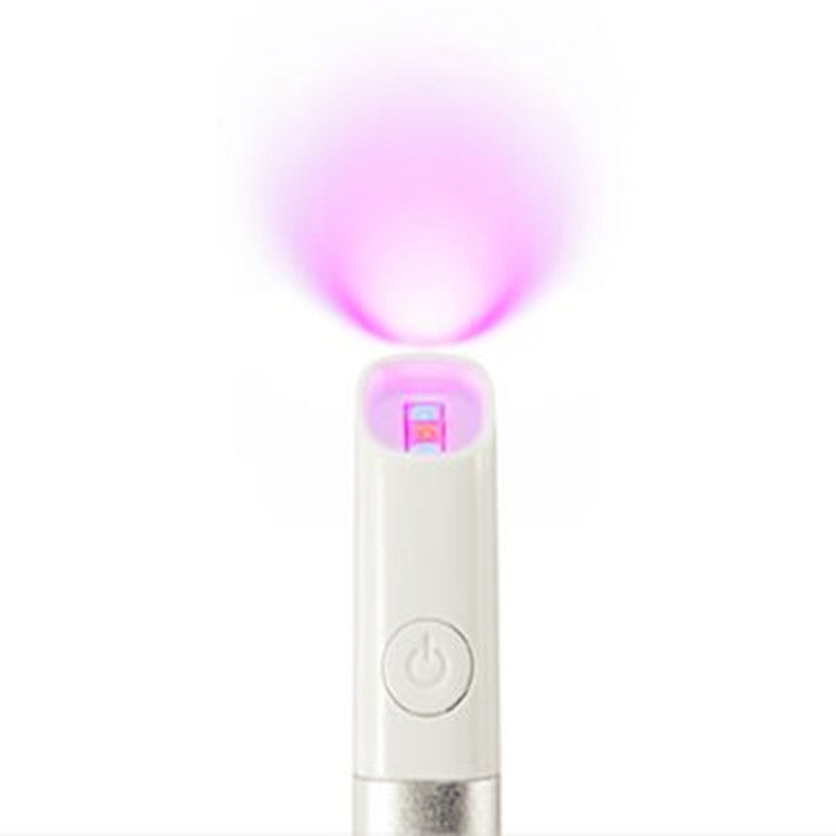 JMT-513162 Blue Light Acne Treatment Pen - Silver and Pink, Compact Design for Effective Acne Removal