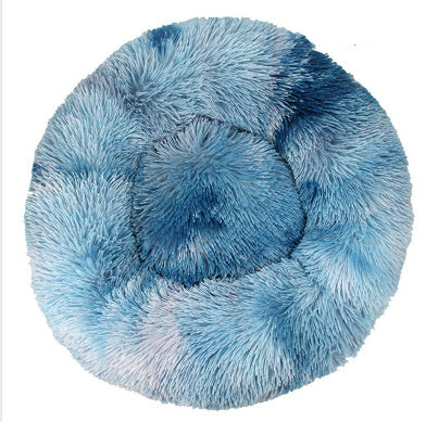 JMT-513482 Cozy Tie-Dye Plush Cat Nest for Winter Comfort - Available in Multiple Sizes