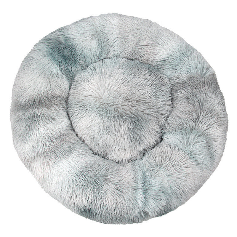 JMT-513482 Cozy Tie-Dye Plush Cat Nest for Winter Comfort - Available in Multiple Sizes