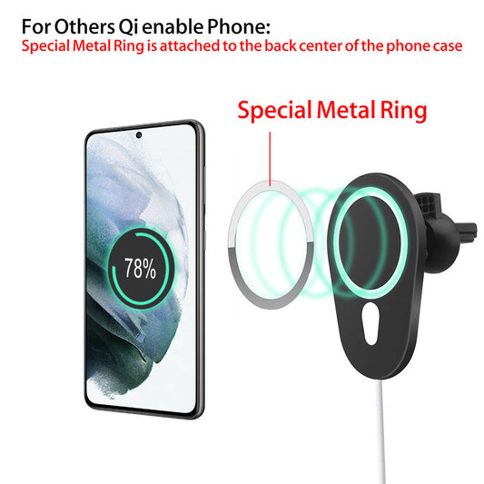 JMT-513866 15W Magnetic Wireless Charging Pad for Mobile Phones in Cars