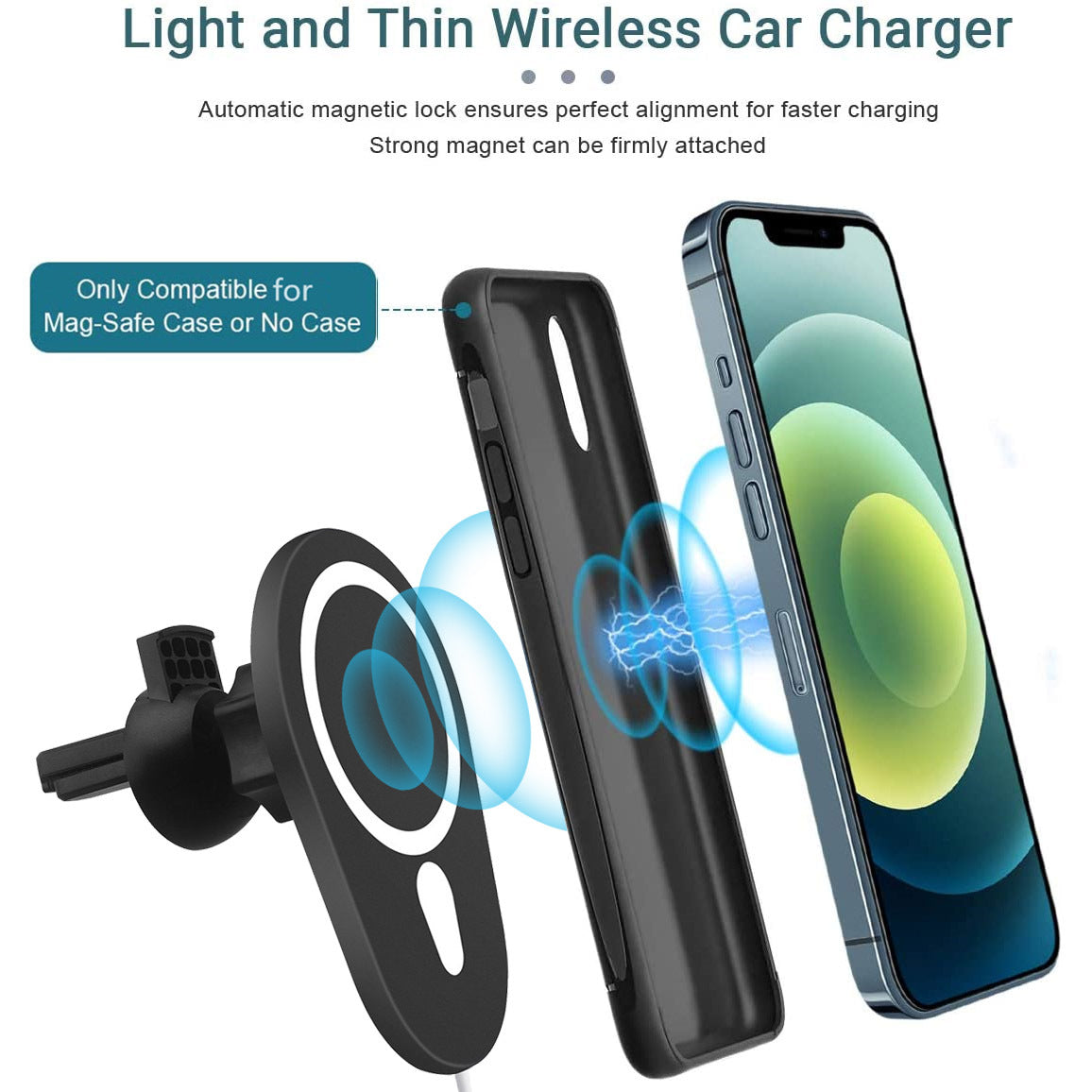 JMT-513866 15W Magnetic Wireless Charging Pad for Mobile Phones in Cars