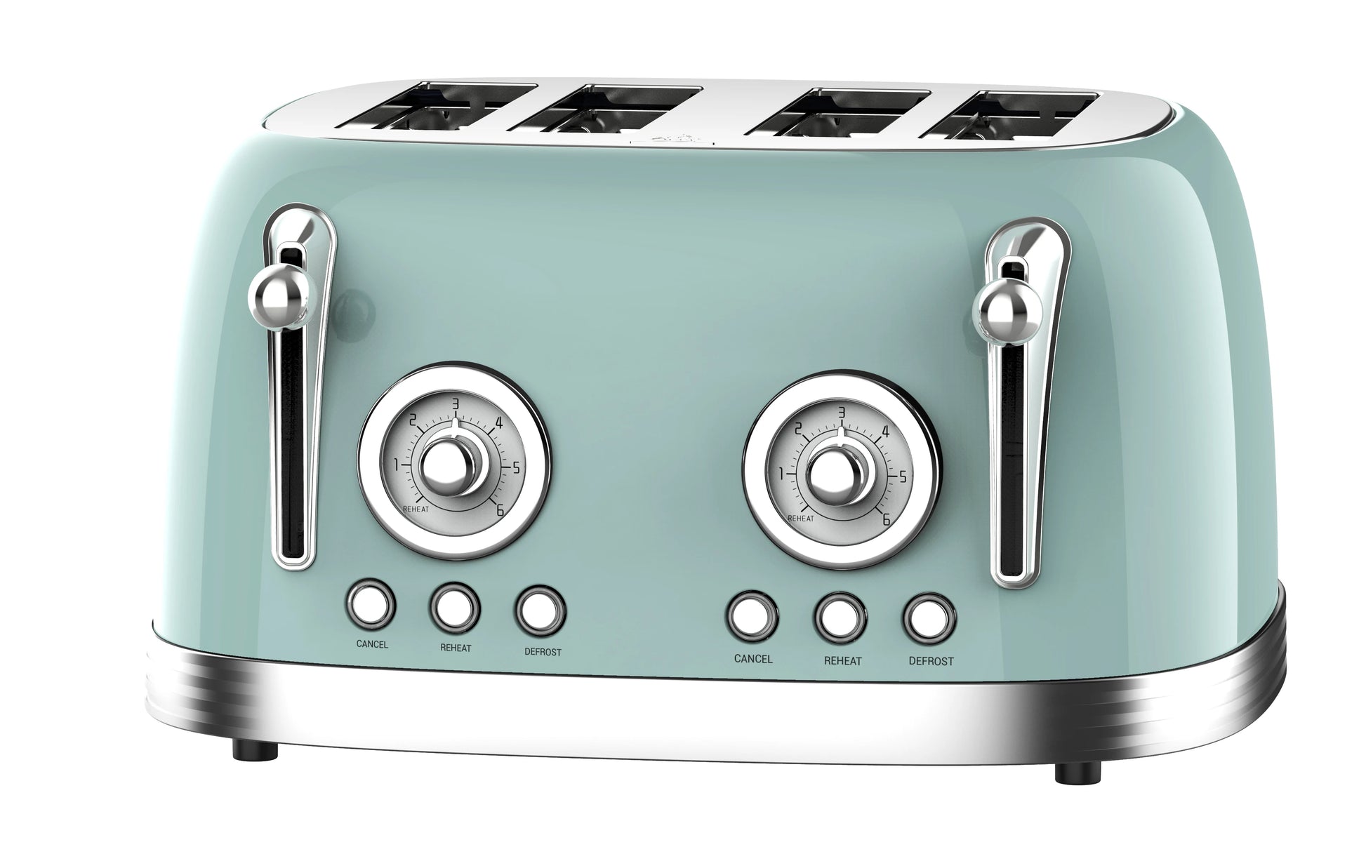 JMT-514122 Stainless Steel 4-Slice Electric Toaster with Sandwich and Waffle Functionality