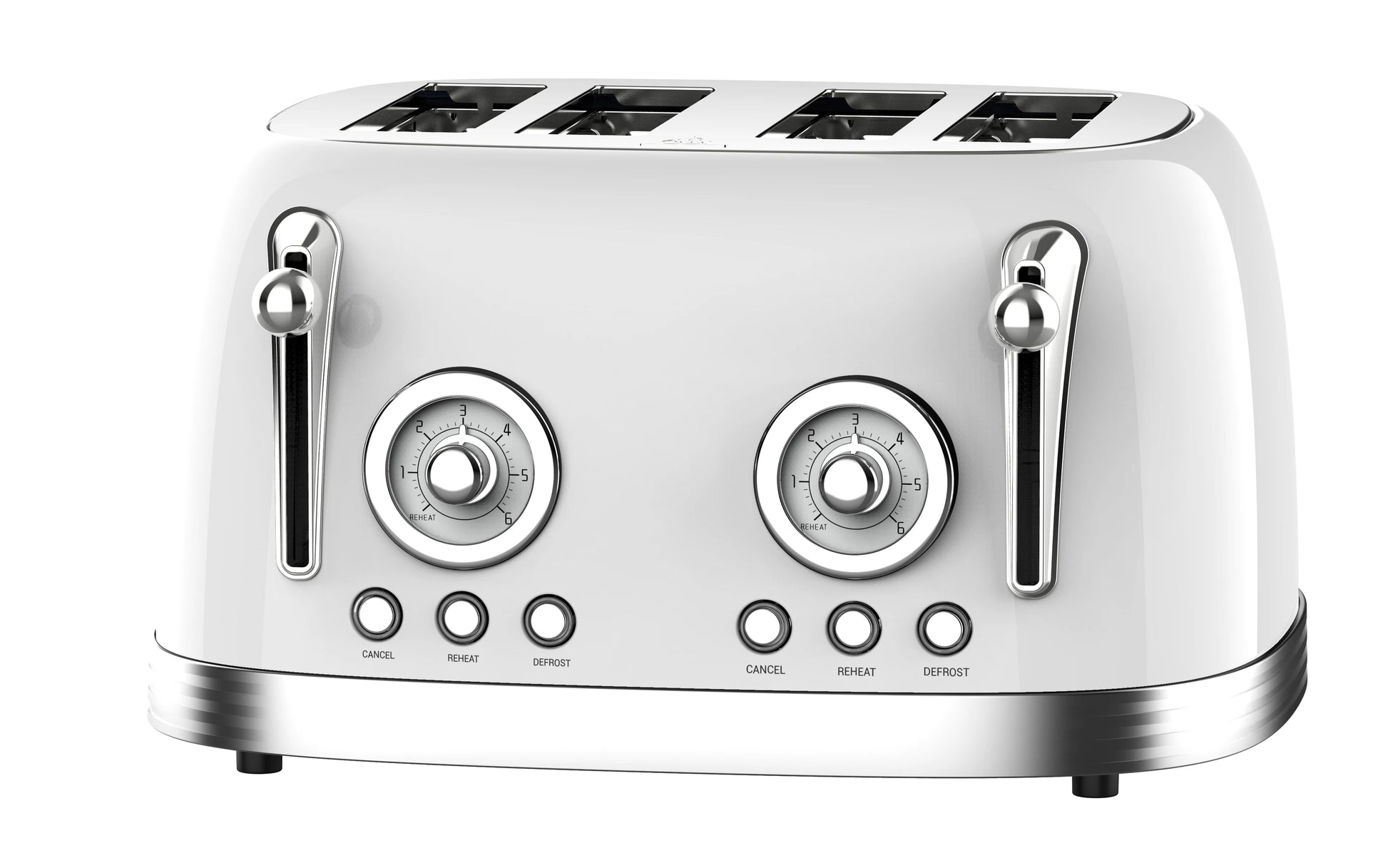 JMT-514122 Stainless Steel 4-Slice Electric Toaster with Sandwich and Waffle Functionality