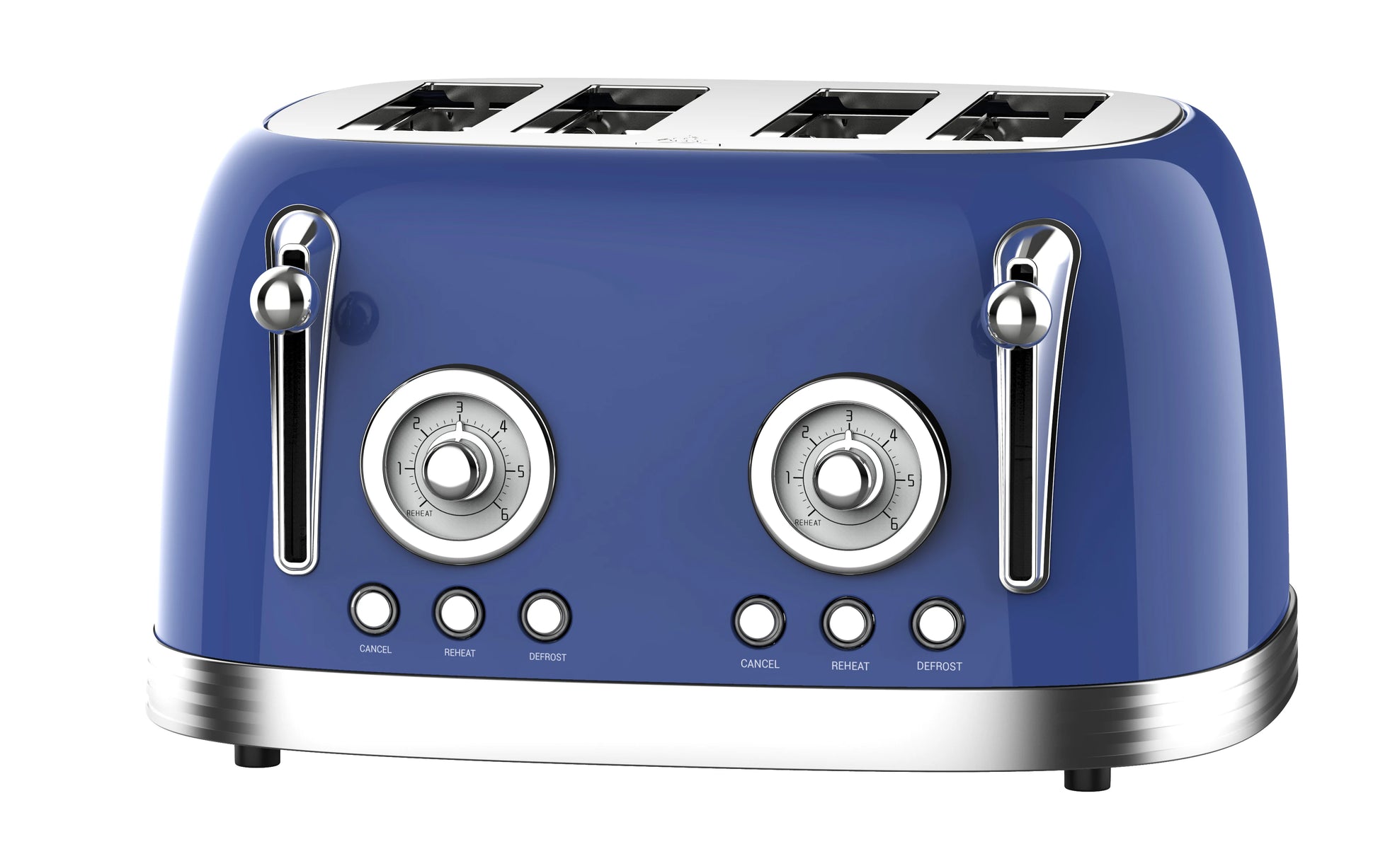 JMT-514122 Stainless Steel 4-Slice Electric Toaster with Sandwich and Waffle Functionality