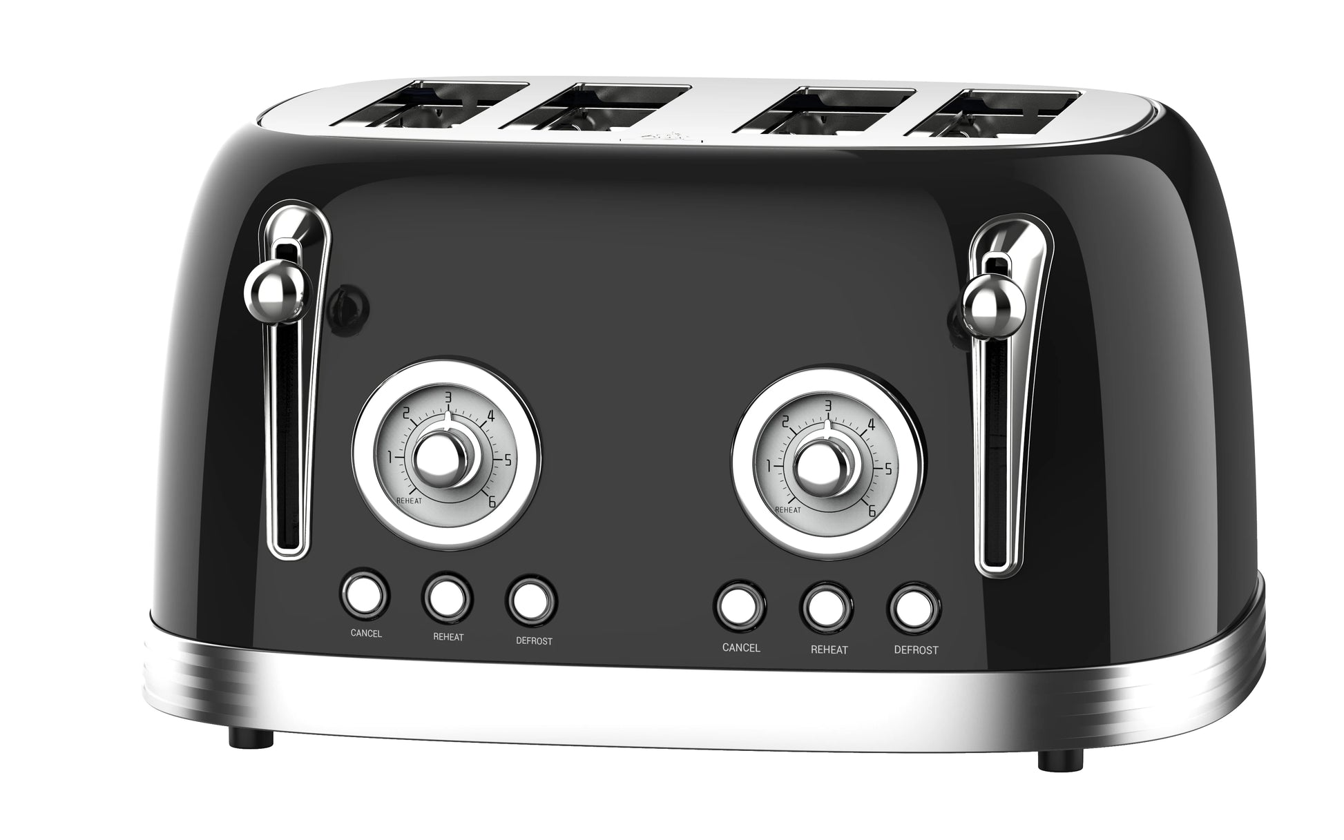 JMT-514122 Stainless Steel 4-Slice Electric Toaster with Sandwich and Waffle Functionality