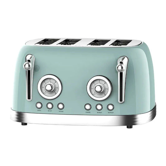 JMT-514122 Stainless Steel 4-Slice Electric Toaster with Sandwich and Waffle Functionality