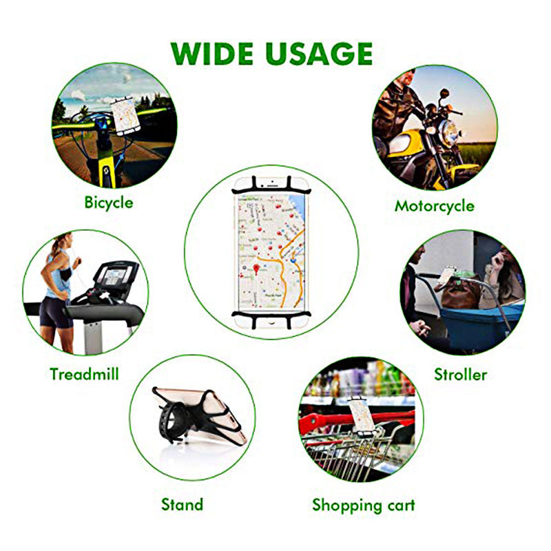 JMT-514186 Universal 360° Rotating Bicycle and Motorcycle Phone Stand - Silicone & ABS Design for All Handlebars