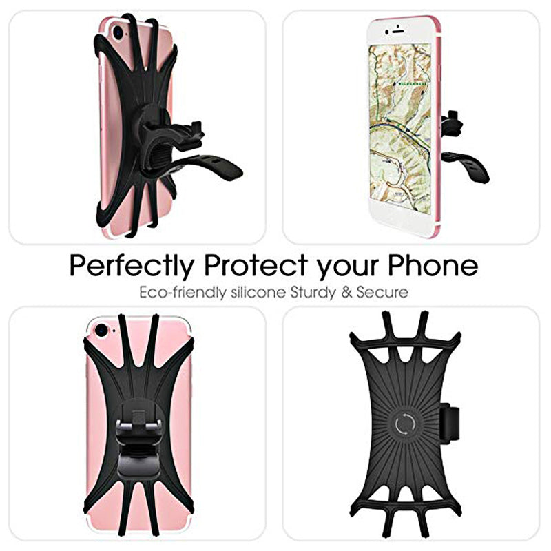 JMT-514186 Universal 360° Rotating Bicycle and Motorcycle Phone Stand - Silicone & ABS Design for All Handlebars