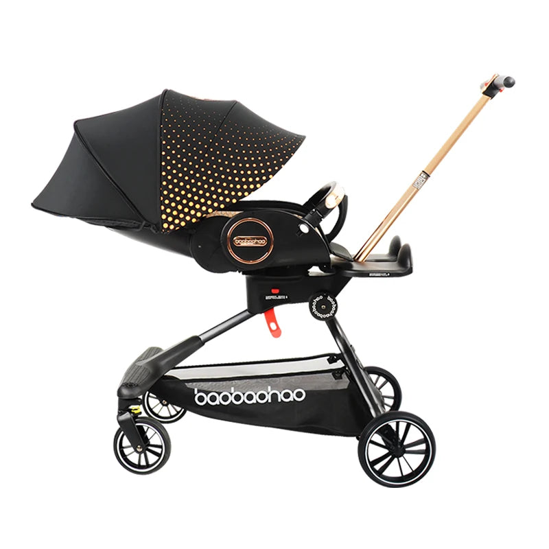 JMT-514314 Compact Travel Stroller with Reversible Handle and 360° Mobility for Newborns