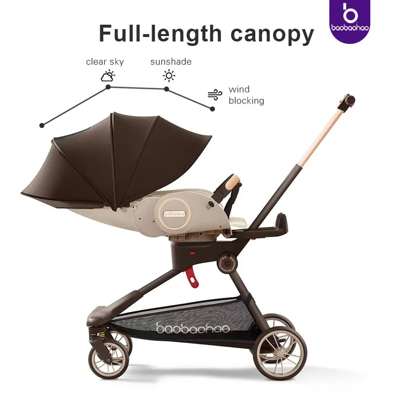 JMT-514314 Compact Travel Stroller with Reversible Handle and 360° Mobility for Newborns