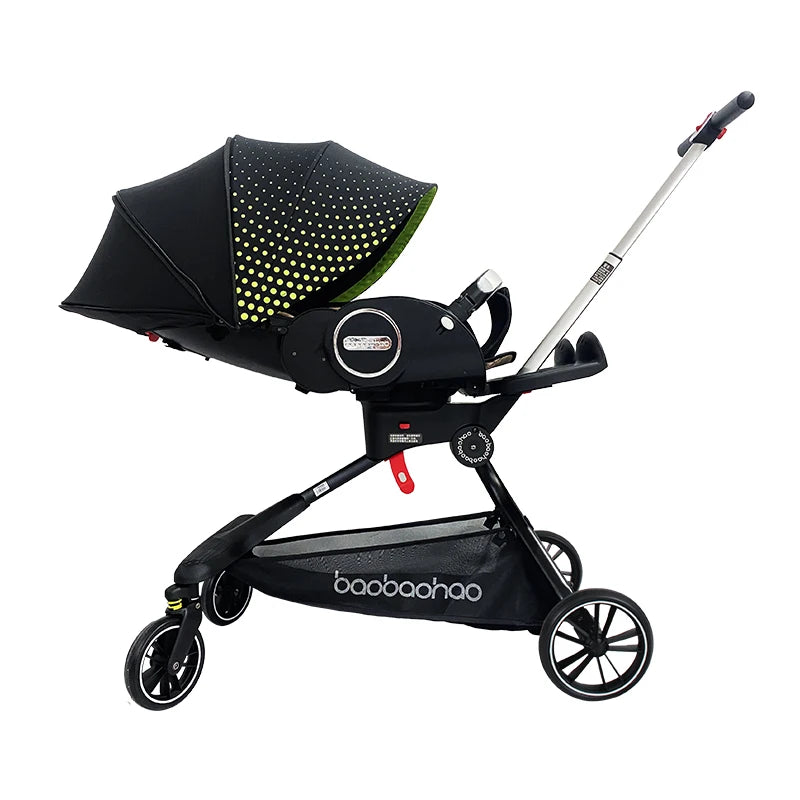 JMT-514314 Compact Travel Stroller with Reversible Handle and 360° Mobility for Newborns