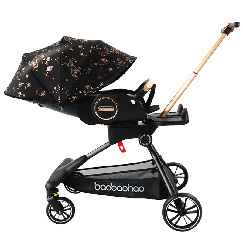 JMT-514314 Compact Travel Stroller with Reversible Handle and 360° Mobility for Newborns