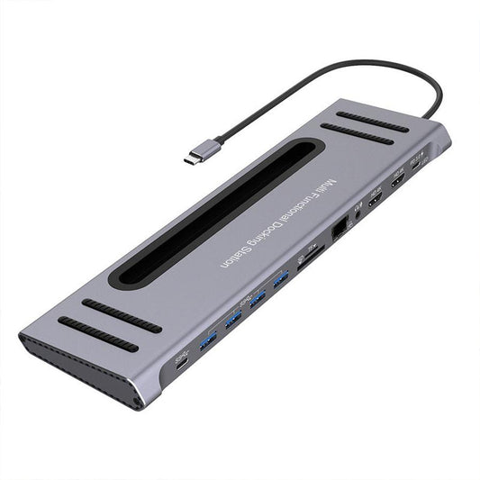 JMT-514506 12-in-1 USB Hub Docking Station, 0.22m USB Extension Adapter for Multiple Devices