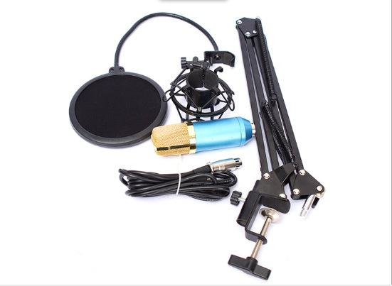 JMT-514506 BM800 Cardioid Condenser Microphone Set with Adjustable Stand and Metal Shock Mount for Recording and Streaming in White, Pink, Blue, or Black