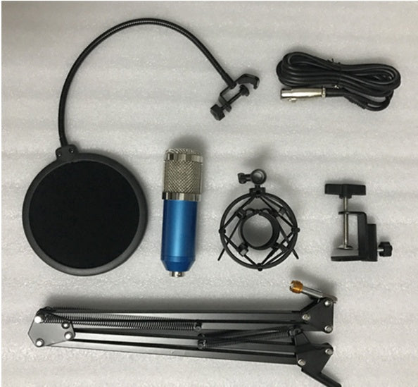JMT-514506 BM800 Cardioid Condenser Microphone Set with Adjustable Stand and Metal Shock Mount for Recording and Streaming in White, Pink, Blue, or Black