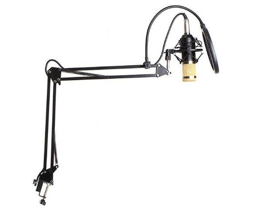JMT-514506 BM800 Cardioid Condenser Microphone Set with Adjustable Stand and Metal Shock Mount for Recording and Streaming in White, Pink, Blue, or Black