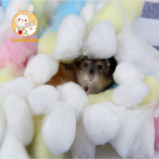JMT-514634 Cozy Cotton Nest for Small Pets - Round and Square Options Ideal for Hamsters, Squirrels, Chinchillas, and Rabbits