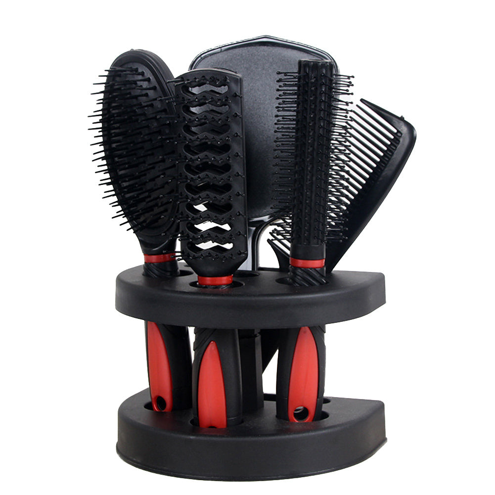JMT-514698 5-Piece Anti-Static Hair Comb Set with Massage Features and Mirror