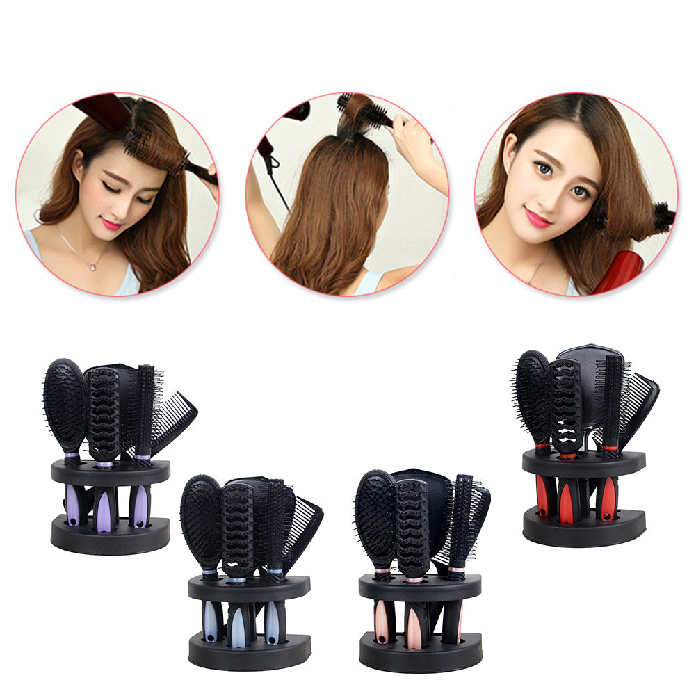 JMT-514698 5-Piece Anti-Static Hair Comb Set with Massage Features and Mirror