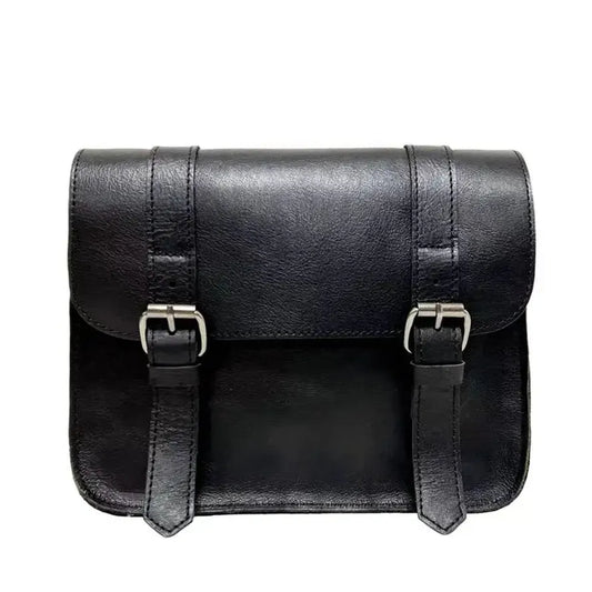 JMT-514698 Vintage Leather Motorcycle Side Bag for Outdoor Riding, Durable and Stylish Design, Available in Red Brown and Black