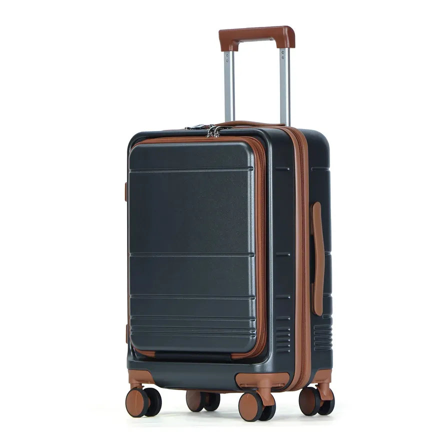JMT-514890 Lightweight ABS PC Hard Shell Carry-On Trolley Case with Front Pocket
