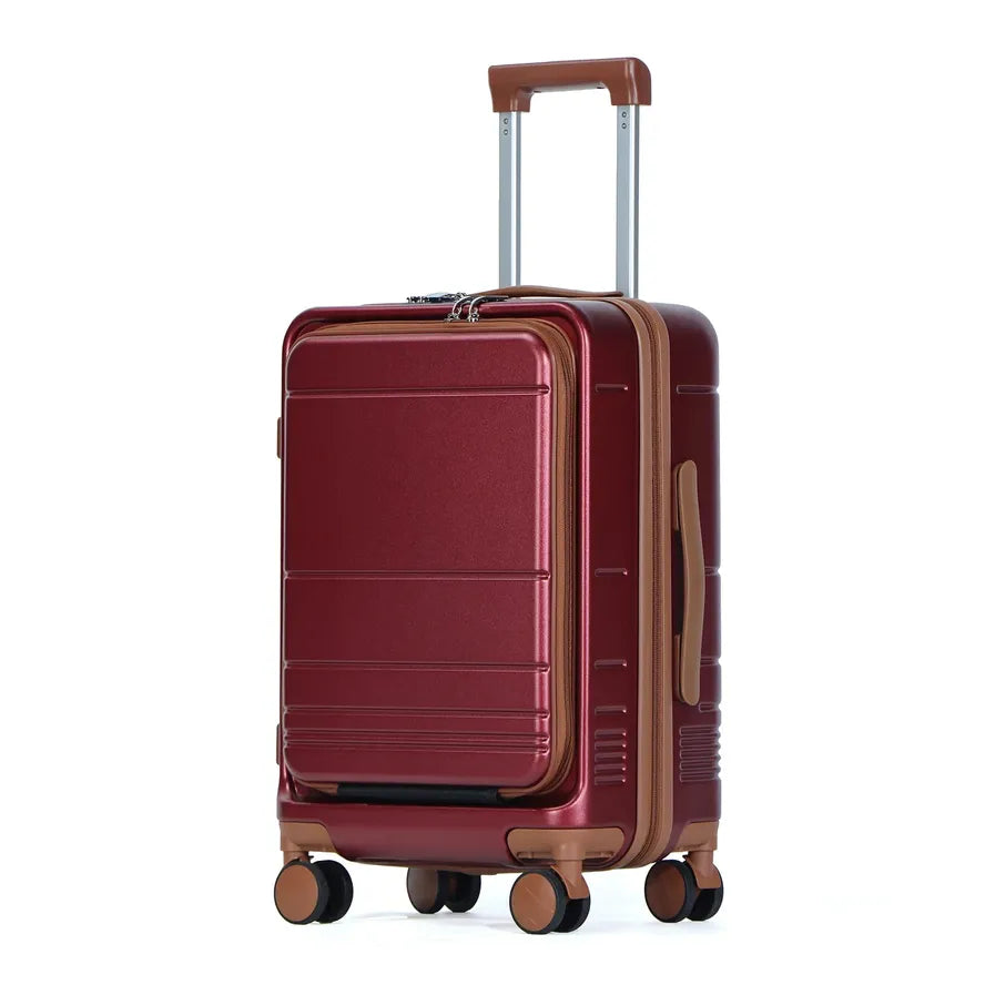 JMT-514890 Lightweight ABS PC Hard Shell Carry-On Trolley Case with Front Pocket