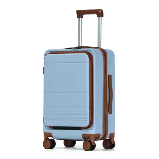 JMT-514890 Lightweight ABS PC Hard Shell Carry-On Trolley Case with Front Pocket