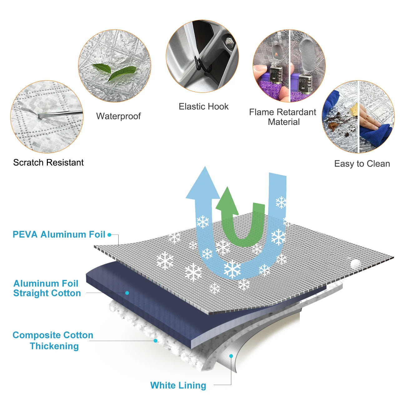 JMT-514954 Waterproof Car Windshield Cover for Snow and Sun Protection