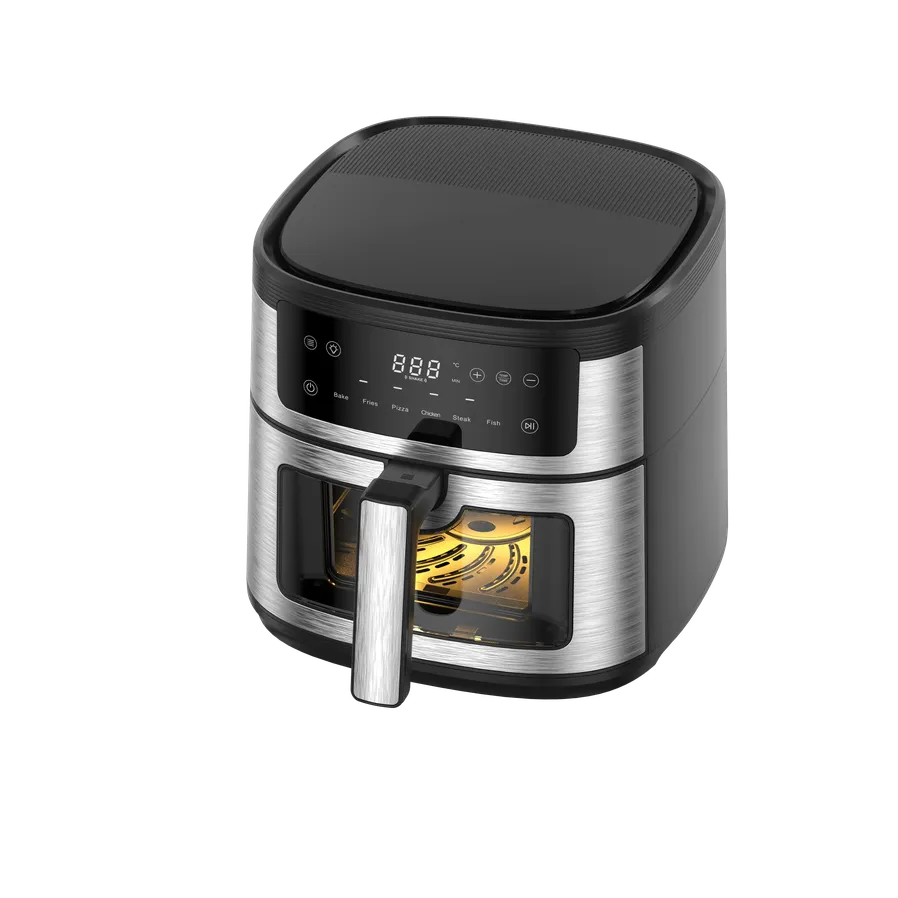 JMT-515082 Stainless Steel 6L Electric Air Fryer with Digital Display and Viewing Window for Versatile Cooking