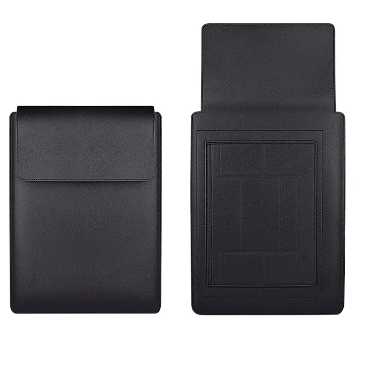 JMT-515146 PU Leather Foldable Laptop Sleeve Bag with Multifunctional Stand and Protector