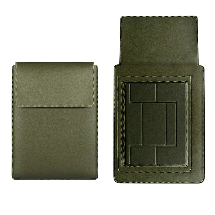 JMT-515146 PU Leather Foldable Laptop Sleeve Bag with Multifunctional Stand and Protector