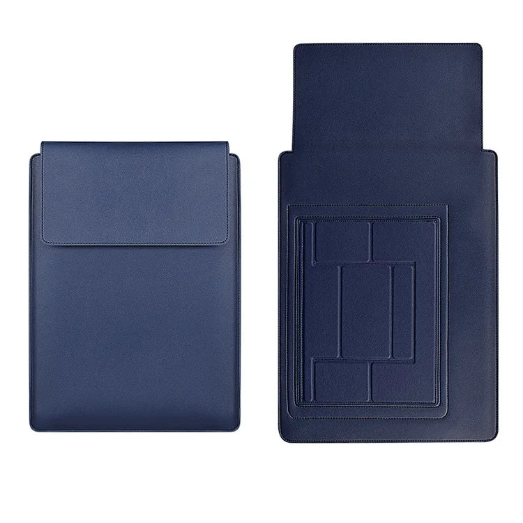 JMT-515146 PU Leather Foldable Laptop Sleeve Bag with Multifunctional Stand and Protector