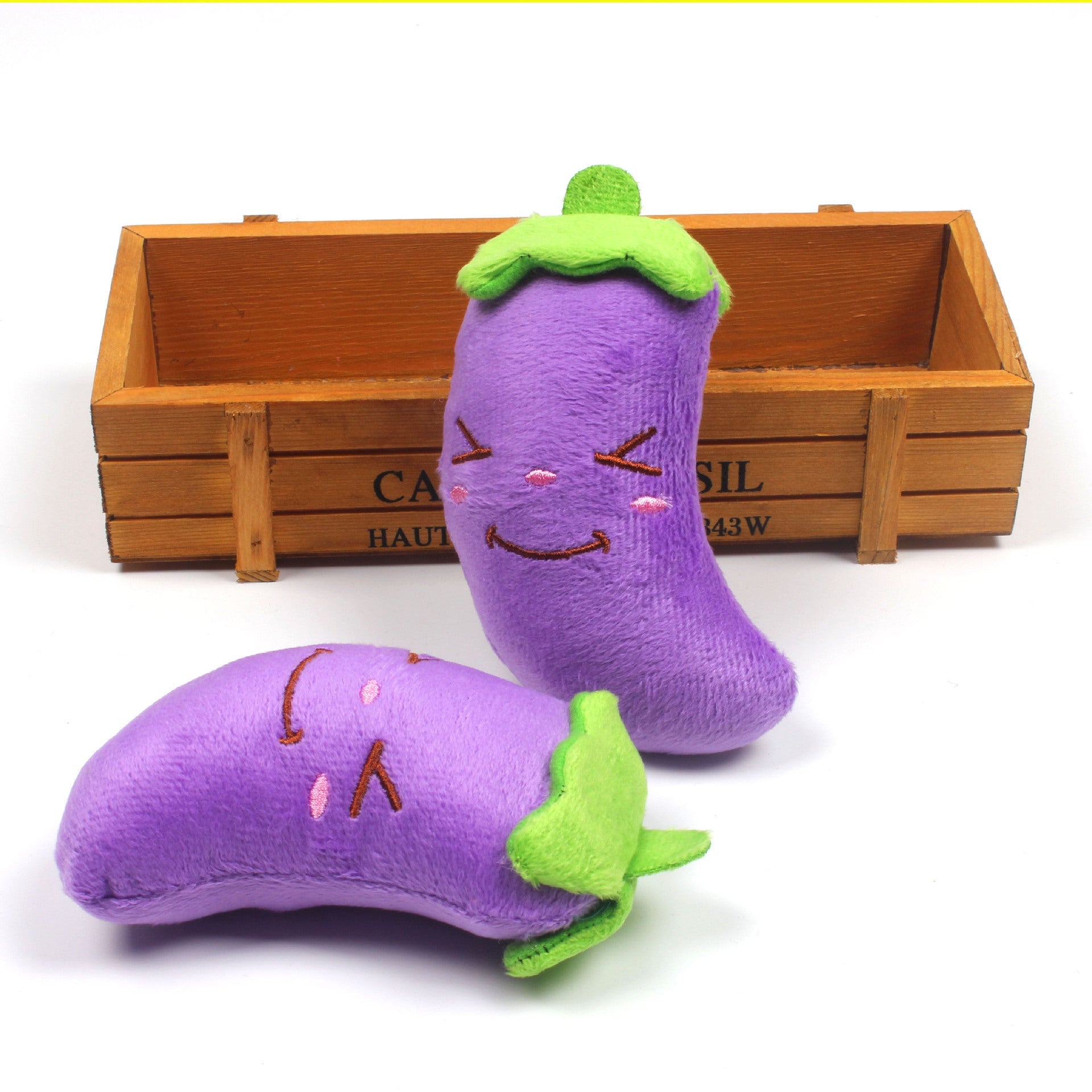 JMT-515146 Plush Sounding Toy - Eggplant Shaped Comfort Item for Pets