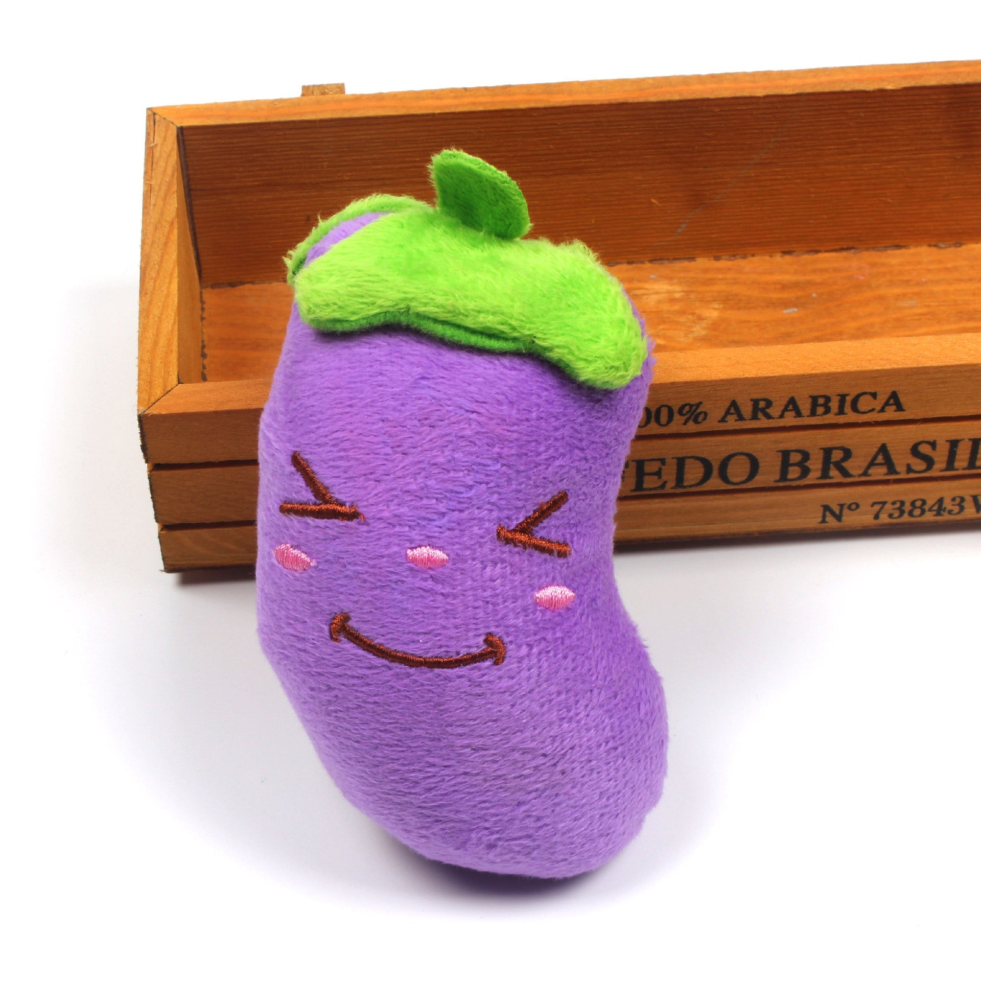 JMT-515146 Plush Sounding Toy - Eggplant Shaped Comfort Item for Pets