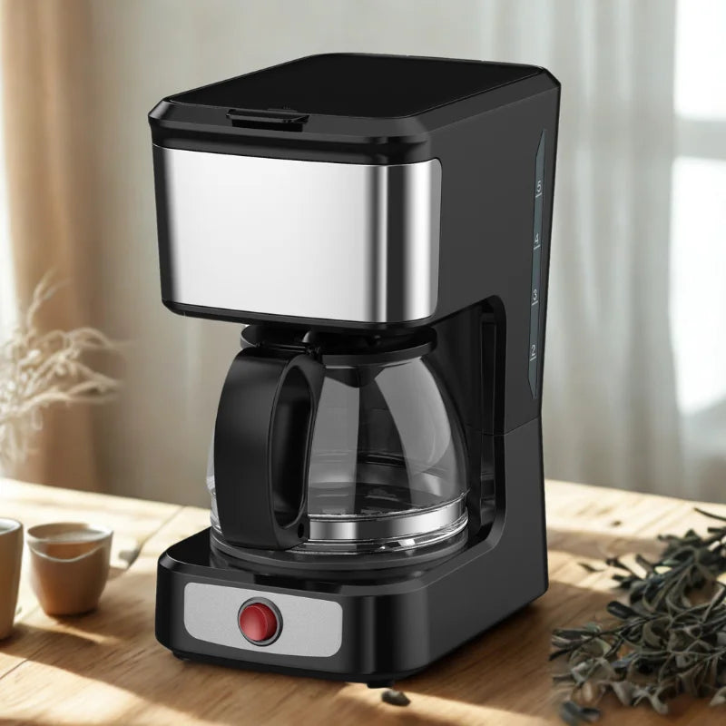 JMT-515146 Stainless Steel 5-Cup Drip Coffee Maker with Clear Water Level Indicator