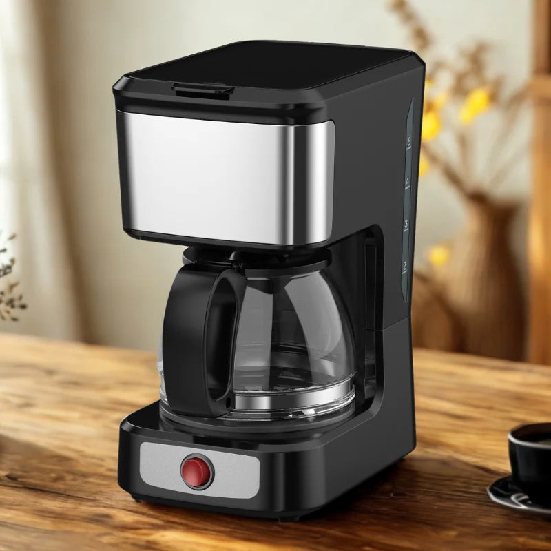 JMT-515146 Stainless Steel 5-Cup Drip Coffee Maker with Clear Water Level Indicator