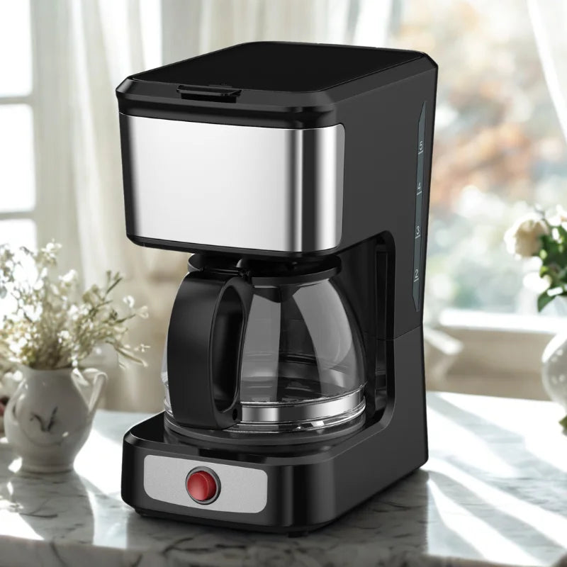 JMT-515146 Stainless Steel 5-Cup Drip Coffee Maker with Clear Water Level Indicator