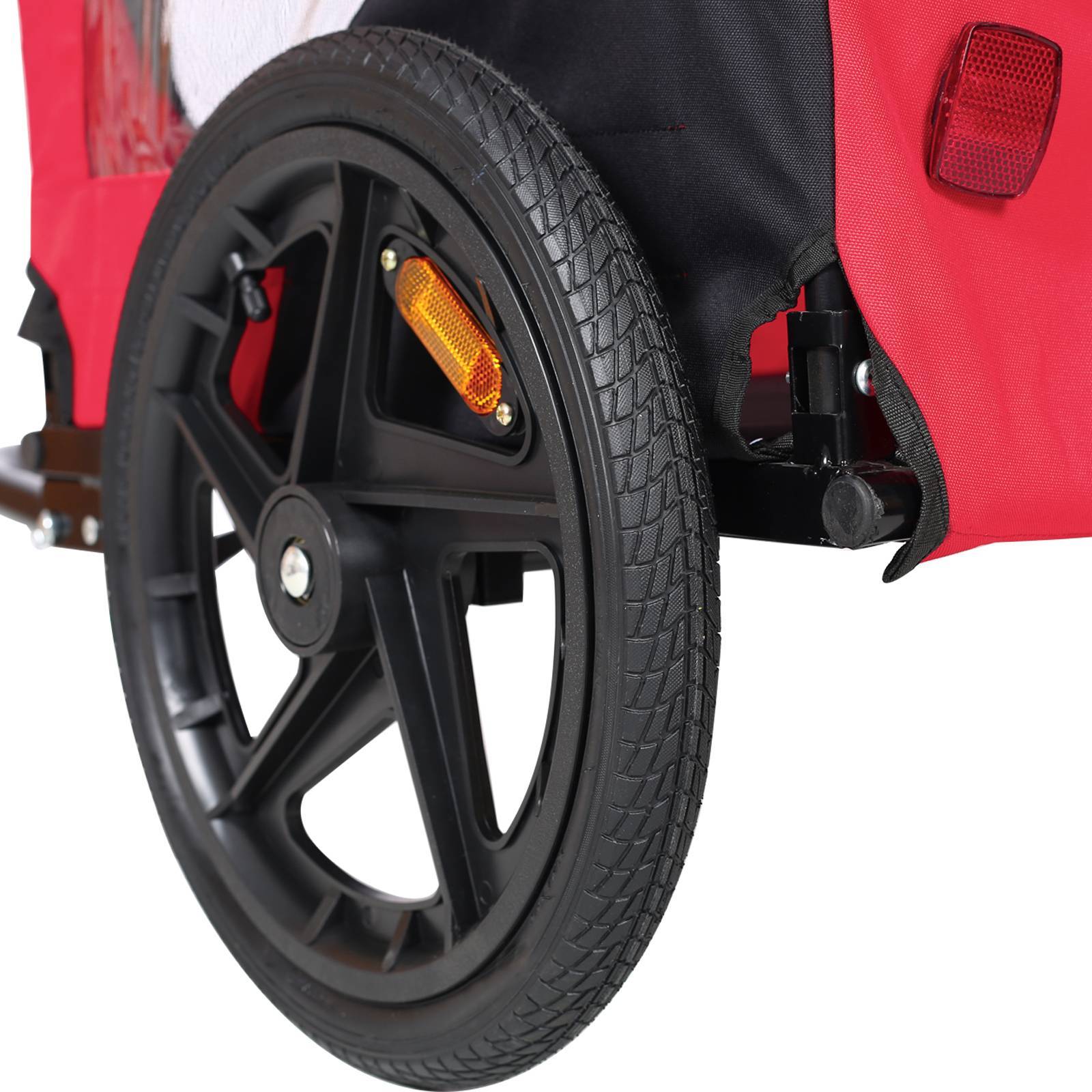 JMT-515338 Foldable Dog Bicycle Trailer with Safety Leash and Weather-Resistant Canopy for Small and Large Dogs