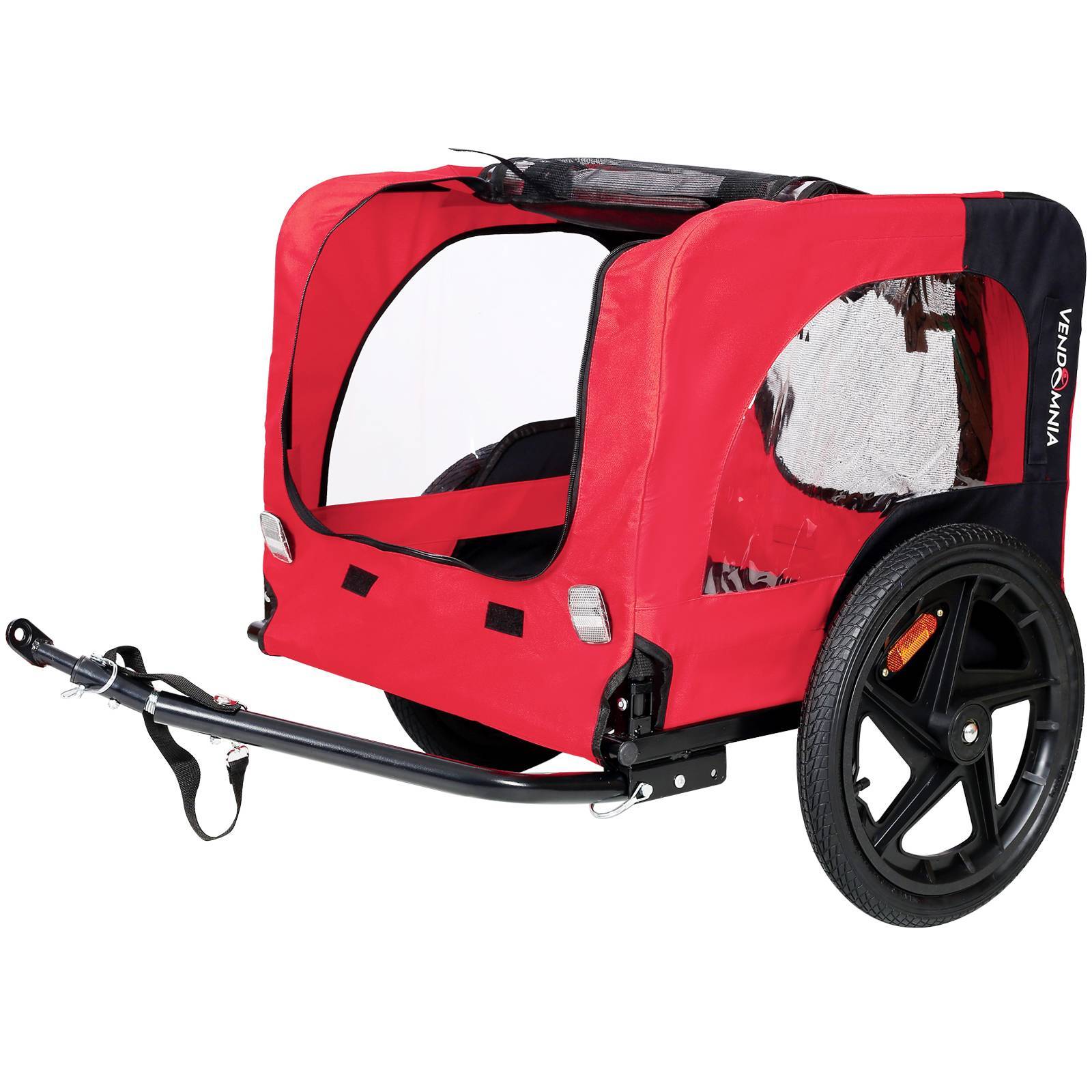 JMT-515338 Foldable Dog Bicycle Trailer with Safety Leash and Weather-Resistant Canopy for Small and Large Dogs