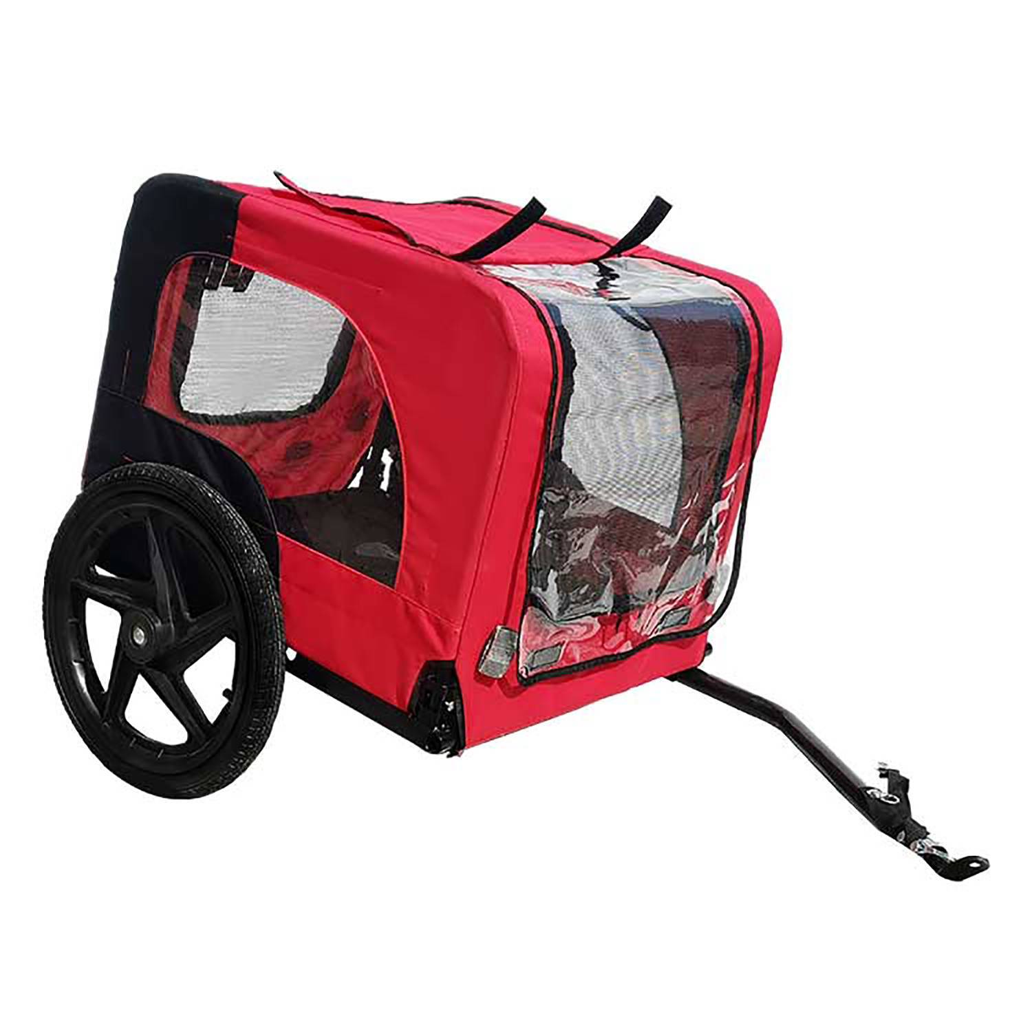 JMT-515338 Foldable Dog Bicycle Trailer with Safety Leash and Weather-Resistant Canopy for Small and Large Dogs