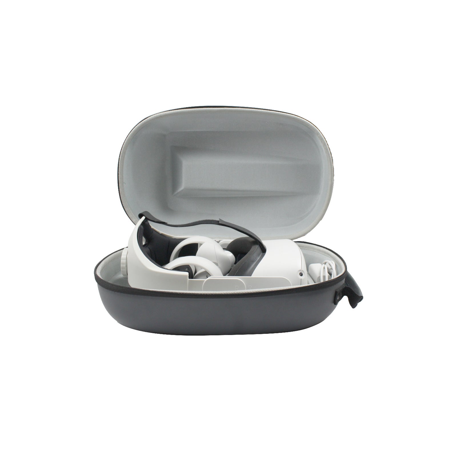 JMT-515466 Oculus Quest 2 VR Glasses Storage Bag with Headband and Zipper Closure, Space Gray