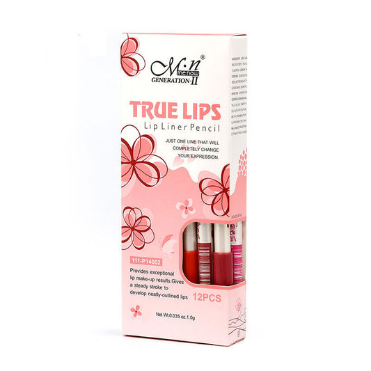 JMT-515594 12-Color Waterproof Lip Liner Set - Silky Formula for Precise Application