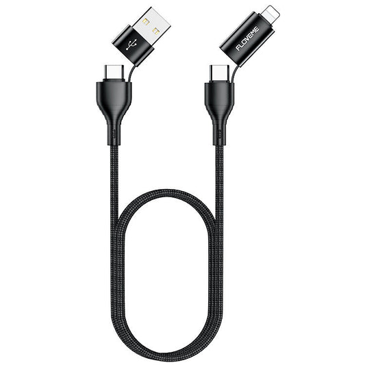 JMT-515658 4-in-1 Fast Charging Braided Data Cable with PVC and Nylon for Multiple Devices