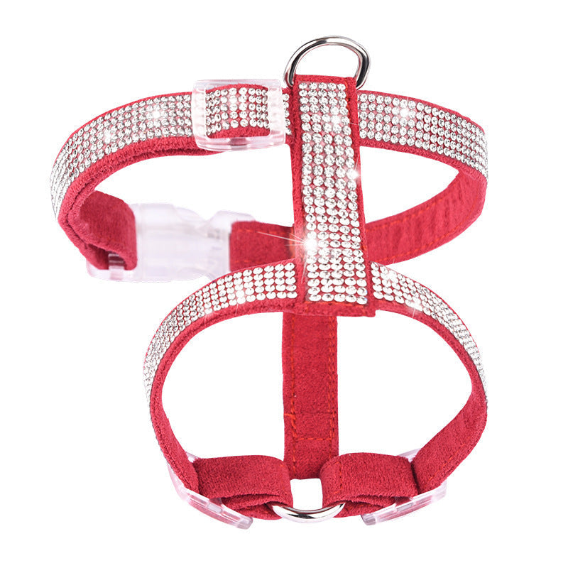 JMT-515658 Rhinestone Cat Anti-Strike Strap - Adjustable Polyester Harness in Multiple Colors